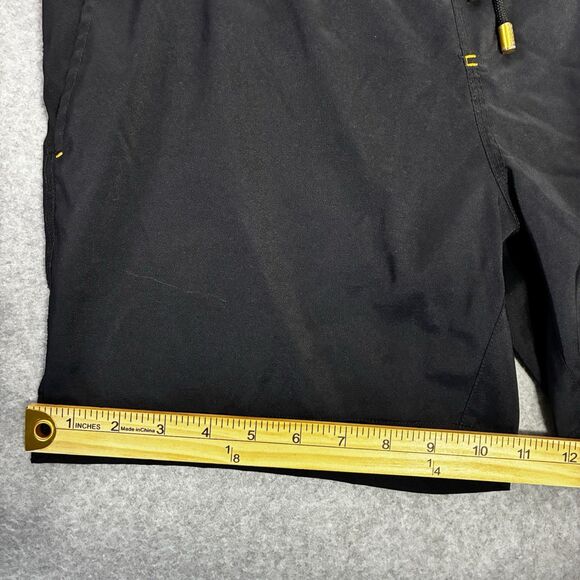 Baja Llama Men’s Swim Trunks Size Medium Black Yellow Trim Quick Dry - Picture 6 of 10